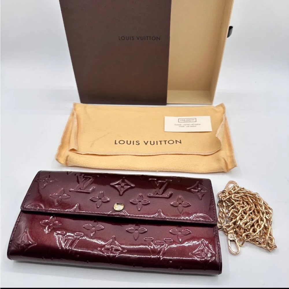 Authentic LOUIS VUITTON Rouge Fauviste Monogram Burgundy Vernis Patent Leather